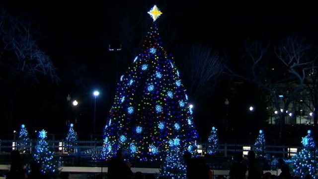 VIDEO: The president continues White House tradition with new 26-foot-tall tree.