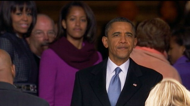 VIDEO: President Obama looks at crowd gathered for his second inauguration.