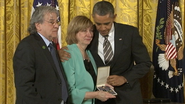 VIDEO: Presidential Citizens Medal was awarded to six adults killed in the Connecticut school shooting.