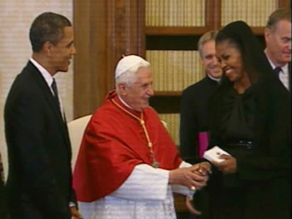 Video of the Obamas meeting with the Pope at the Vatican.