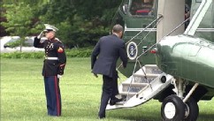 VIDEO: The president shook hands with the Marine seconds after realizing his mistake in protocol.