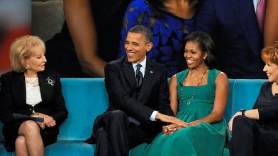 PHOTO: President Barack Obama and First Lady Michelle Obama make their first joint appearance on "The View," Sept. 24, 2012.