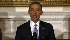 PHOTO: President Obama gives a press conference from Washington, D.C. on May 21, 2013 about the deadly tornado in Moore, Oklahoma that struck on May 20, 2013.