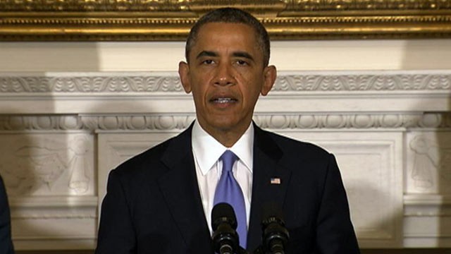 PHOTO: President Obama gives a press conference from Washington, D.C. on May 21, 2013 about the deadly tornado in Moore, Oklahoma that struck on May 20, 2013.