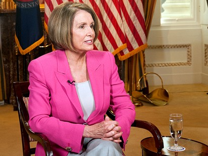 PHOTO Speaker of the House of Representatives, Nancy Pelosi, talks with ABC News Elizabeth Vargas for an interview airing on "This Week," Feb. 28, 2010.