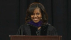 VIDEO: First lady of the United States recieves a rousing ovation from graduates at Bowie University.