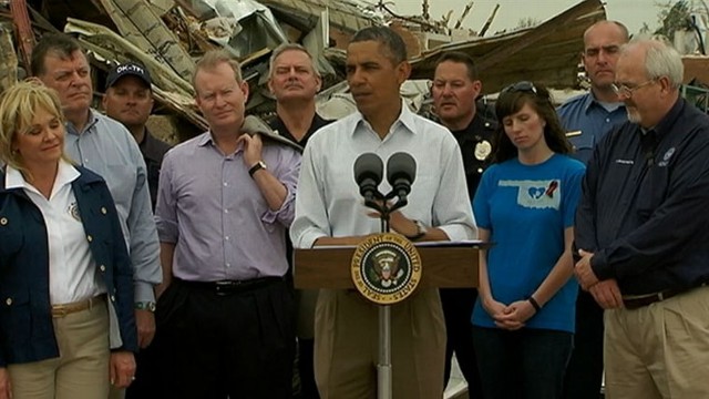 VIDEO: The president visits areas recently damaged by tornado activity.