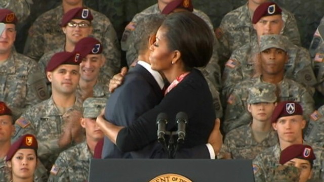 VIDEO: Obama Flirts with First Lady at Fort Bragg
