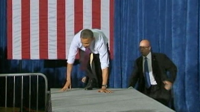 VIDEO: President Obama Trips at Tampa Fund Raiser