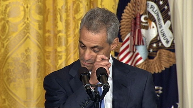 VIDEO: President Obamas exiting chief of staff chokes up while discussing his family.