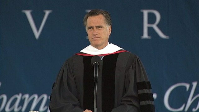 VIDEO: GOP frontrunner gives the commencement speech to the class of 2012.