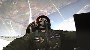 PHOTO ABC News Ned Potter goes without gravity in an Air Force F-16 jet.
