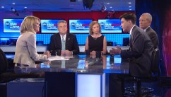 PHOTO: Representative Peter King (R) New York, Representative Debbie Wasserman Schultz (D) Florida, Former Director of National Intelligence Admiral Dennis Blair (Ret.), and The New York Times reporter Mark Mazzetti on 'This Week'