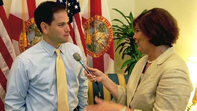 PHOTO: Ann Compton interviews Florida Sen. Marco Rubio after he was named the Tea Party's vice presidential pick.