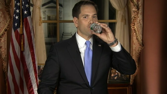 VIDEO: Sen. Marco Rubio, R-Fla., takes a sip in the middle of his GOP response to State of the Union address.
