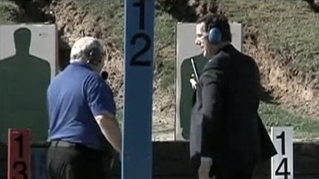 VIDEO: Woman says, Pretend its Obama as Rick Santorum shoots at firing range.