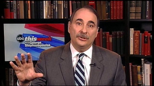 PHOTO: David Axelrod, President Obamas top campaign adviser, is interviewed on This Week.