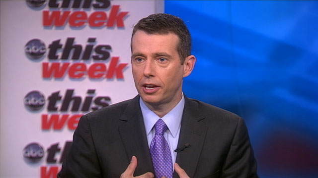 PHOTO: White House Senior Advisor David Plouffe appears on This Week with Christiane Amanpour.