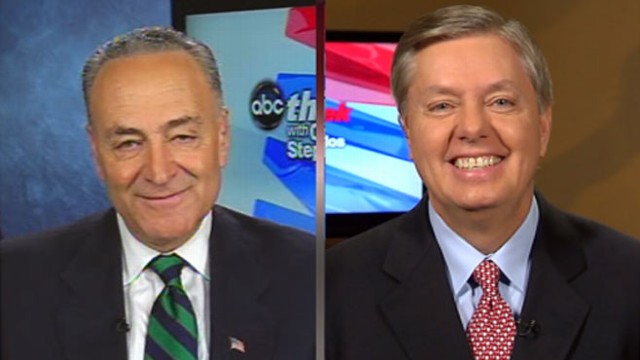 VIDEO: The two veteran senators discuss the presidential race and tensions overseas.