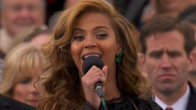 VIDEO: Beyonce sings national Anthem at presidential inaugural ceremony.