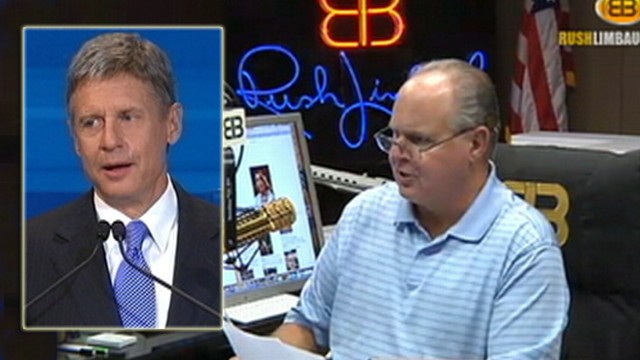 VIDEO: Gary Johnson got laughs at debate with comment earlier made by Rush Limbaugh.