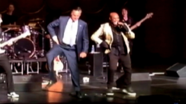 VIDEO: Mitt Romney kicked up his heels at a Mormon church event in Maryland.