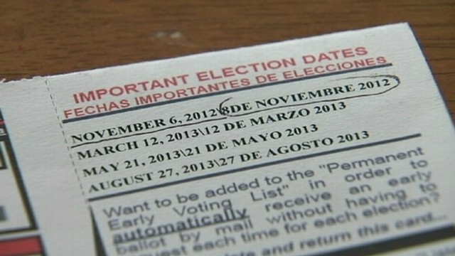 VIDEO: Document with voter ID card shows election date in Spanish as Nov. 8.