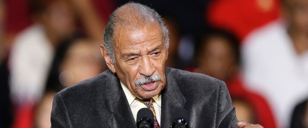 In this Nov. 1, 2014, file photo, Rep. John Conyers, D-Mich., speaks at Wayne State University in Detroit.