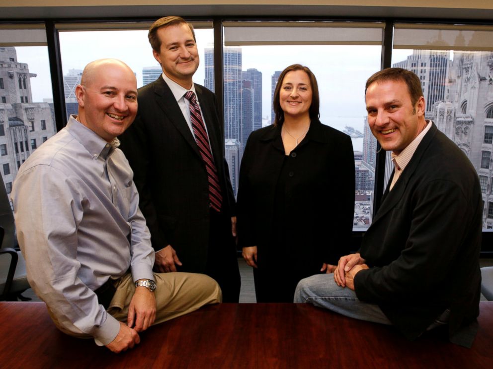 PHOTO: The Ricketts family from Omaha, Nebraska, are the new owners of the Chicago Cubs baseball club, from left, Pete, Tom, Laura, and Todd, are photographed after an interview with The Associated Press in Chicago, Oct. 29, 2009. 