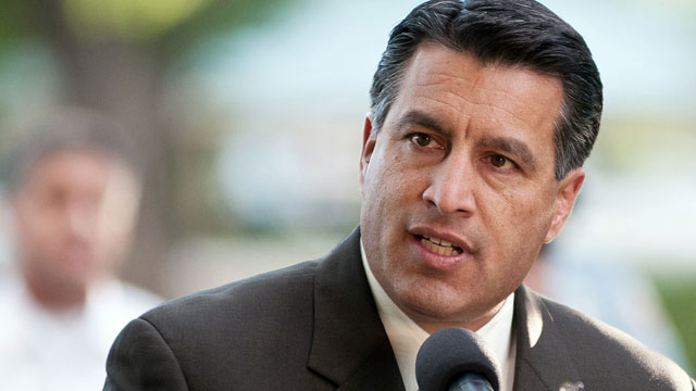 PHOTO: In this Sept. 25, 2011 photo Nevada Gov. Brian Sandoval speaks during a memorial service in Reno, Nev.