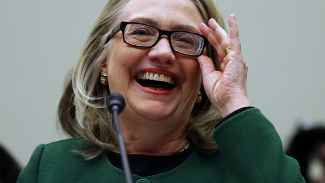 PHOTO: Secretary of State Hillary Rodham Clinton smiles during a lighter moment as she testifies on Capitol Hill on Jan. 23, 2013, before the House Committee on Foreign Affairs about the deadly September attack on the U.S. diplomatic mission in Benghazi,