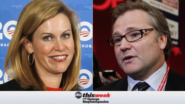 PHOTO: Obama deputy campaign manager Stephanie Cutter and Romney campaign senior advisor Eric Fehrnstrom join the 'This Week' powerhouse roundtable.