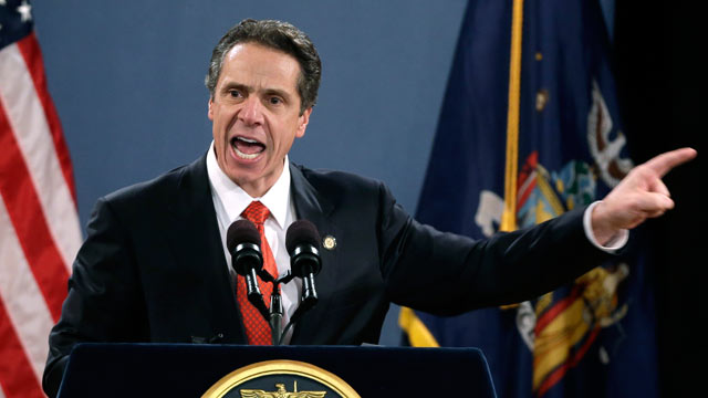 PHOTO: New York Gov. Andrew Cuomo delivers his third State of the State address at the Empire State Plaza Convention Center on Jan. 9, 2013, in Albany, N.Y.