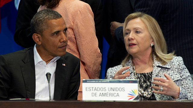 PHOTO: President Obama and Hillary Clinton