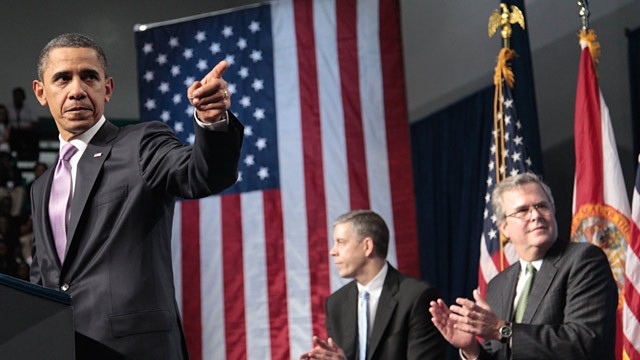 PHOTO: Barack Obama, Jeb Bush and Arne Duncan