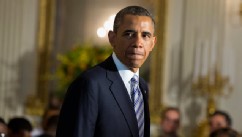 PHOTO: President Barack Obama arrives in the State Dining Room of the White House in Washington, Friday, June 14, 2013, where he hosted a Father's Day luncheon.