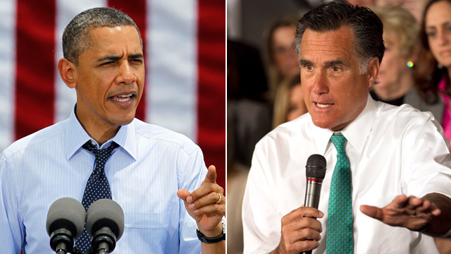 PHOTO: Barack Obama and Mitt Romney