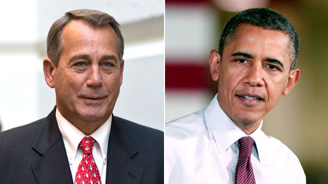 PHOTO: Speaker of the House John Boehner, R-Ohio, arrives for a closed-door meeting with House Republicans as he negotiates with President Obama to avert the fiscal cliff, at the Capitol in Washington, Dec. 18, 2012. President Barack Obama speaks about th