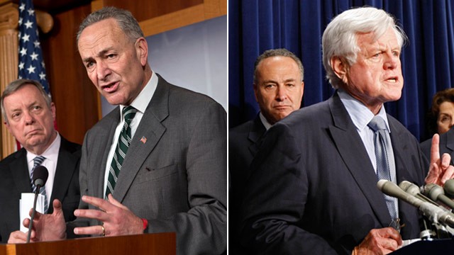 PHOTO: Charles Schumer, Dick Durbin and Edward Kennedy