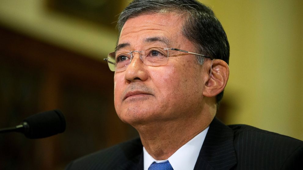 PHOTO: In this Oct. 9, 2013, file photo, Veterans Affairs Secretary Eric Shinseki listens as he testifies on Capitol Hill in Washington.