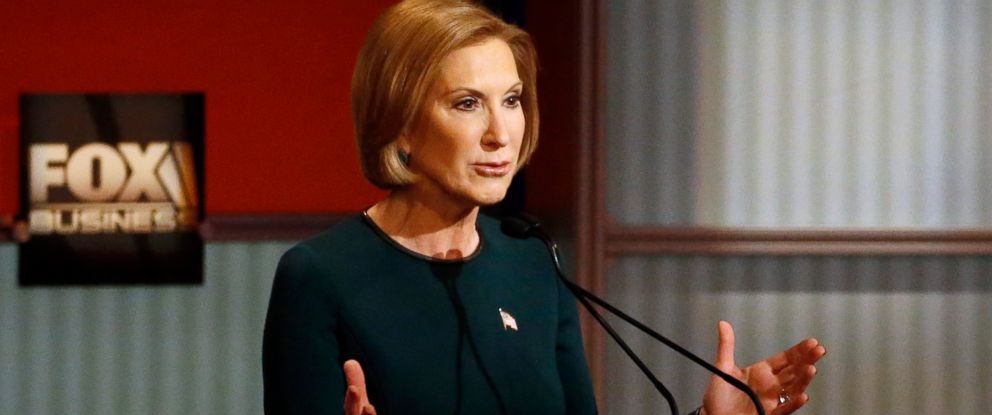 PHOTO: Carly Fiorina speaks during Republican presidential debate at Milwaukee Theatre, Nov. 10, 2015, in Milwaukee.