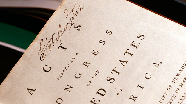 PHOTO: George Washingtons copy of Acts of the first Congress