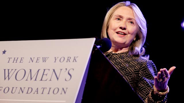 PHOTO: Secretary of State Hillary Rodham Clinton delivers the keynote address to the New York Women's Foundation breakfast in New York on May 10, 2012.