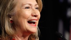 PHOTO: In this Feb. 14, 2013 file photo, former Secretary of State Hillary Rodham Clinton laughs as she gives a speech during a ceremony honoring her at the Pentagon in Washington DC.