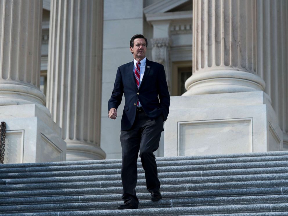 PHOTO: Rep. Evan Jenkins, R-W.Va., walks down the House steps after the last votes of the week on Thursday, Oct. 5, 2017. PHOTO: Rep. Evan Jenkins, R-W.Va., walks down the House steps after the last votes of the week on Thursday, Oct. 5, 2017.