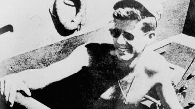 PHOTO: President John F. Kennedy is  shown relaxing in the South Pacific, in 1943, long before becoming president.