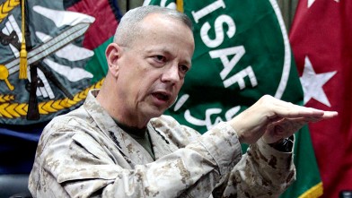 PHOTO: This July 22, 2012, file photo shows U.S.  Gen. John Allen, top commander of the NATO-led International Security Assistance Forces (ISAF) and U.S. forces in Afghanistan, during an interview in Kabul, Afghanistan.