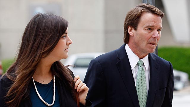 PHOTO: Former presidential candidate and Sen. John Edwards and his daughter Cate Edwards arrive at a federal courthouse in Greensboro, N.C., Wednesday, May 9, 2012.