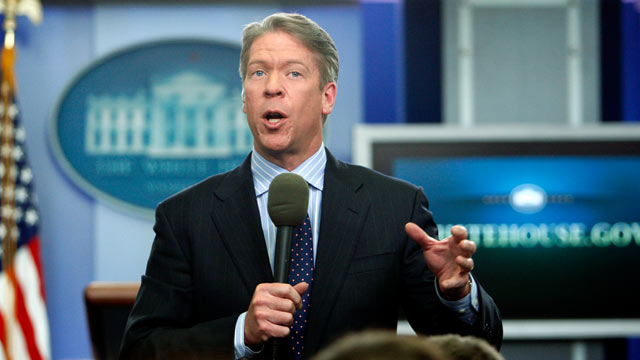 PHOTO: Major Garrett, chief White House correspondent for the FOX News Channel, is pictured in the James Brady Press Briefing Room at the White House in Washington, Feb. 26, 2010.