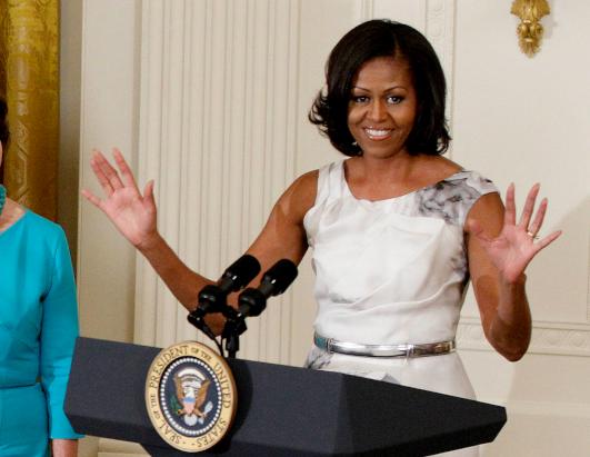 First Lady Does Quick Change for Book Release Day